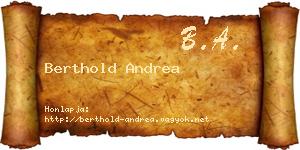 Berthold Andrea névjegykártya