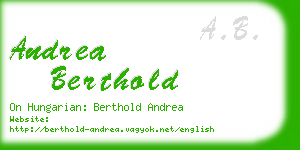 andrea berthold business card